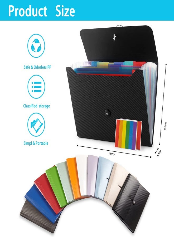 Nicfaec Expanding File Folder File Organizer 13 Pockets File Organizer Accordion Filing Folder Expandable File Folder for Documents Aesthetic Paper Organizer Folder for Work, School, Home, Office,Green - Image 5