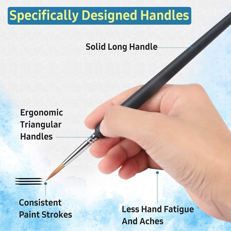 MGNLR Paint Brushes Set, Professional Wolf Fine Tip, Paint Brush Set with Nylon Hair Detailing Brush for Painting for Acrylic Painting, Figures, Watercolo, Oil Watercolor (6PCS Painting Brush) - Image 5