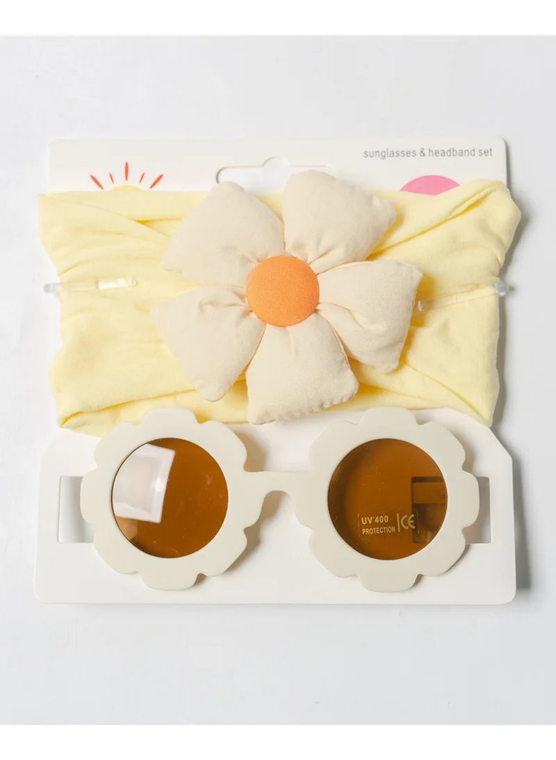 دىدانيالا Amirah Glasses and Flower Headband Set For Babies and Girls - Yellow