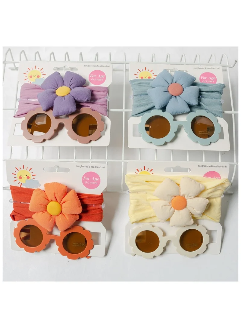دىدانيالا Amirah Glasses and Flower Headband Set For Babies and Girls - Yellow
