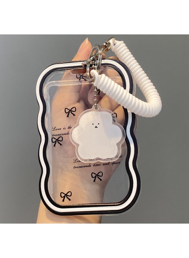 NIBEMINENT 1 - Piece Bow Kpop Photo Card Holder Pendant Key Chain ID Badge Holder ID Card Holder Photo Card Protector for School ID Office ID Access Card for Women Girls - Image 1