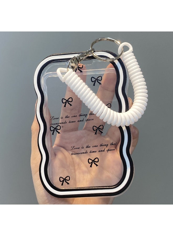 NIBEMINENT 1 - Piece Bow Kpop Photo Card Holder Pendant Key Chain ID Badge Holder ID Card Holder Photo Card Protector for School ID Office ID Access Card for Women Girls - Image 2