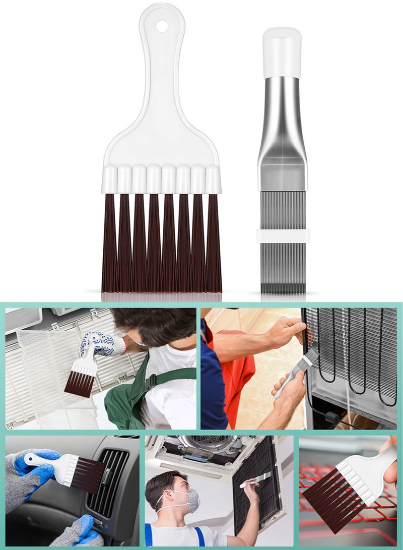 Generic 2 Pieces Air Conditioner Condenser Fin Comb, Fin Cleaning Brush Air Conditioner Coil Cleaner Refrigerator Coil Cleaning Whisk Brush Evaporator Radiator Repair Tool  - Image 1