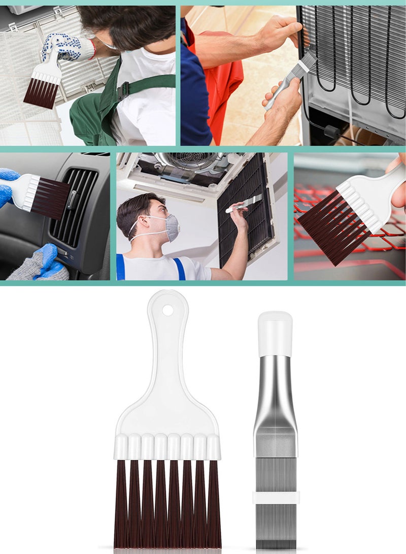 Generic 2 Pieces Air Conditioner Condenser Fin Comb, Fin Cleaning Brush Air Conditioner Coil Cleaner Refrigerator Coil Cleaning Whisk Brush Evaporator Radiator Repair Tool  - Image 2