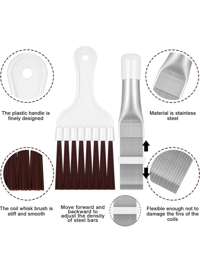 Generic 2 Pieces Air Conditioner Condenser Fin Comb, Fin Cleaning Brush Air Conditioner Coil Cleaner Refrigerator Coil Cleaning Whisk Brush Evaporator Radiator Repair Tool  - Image 5