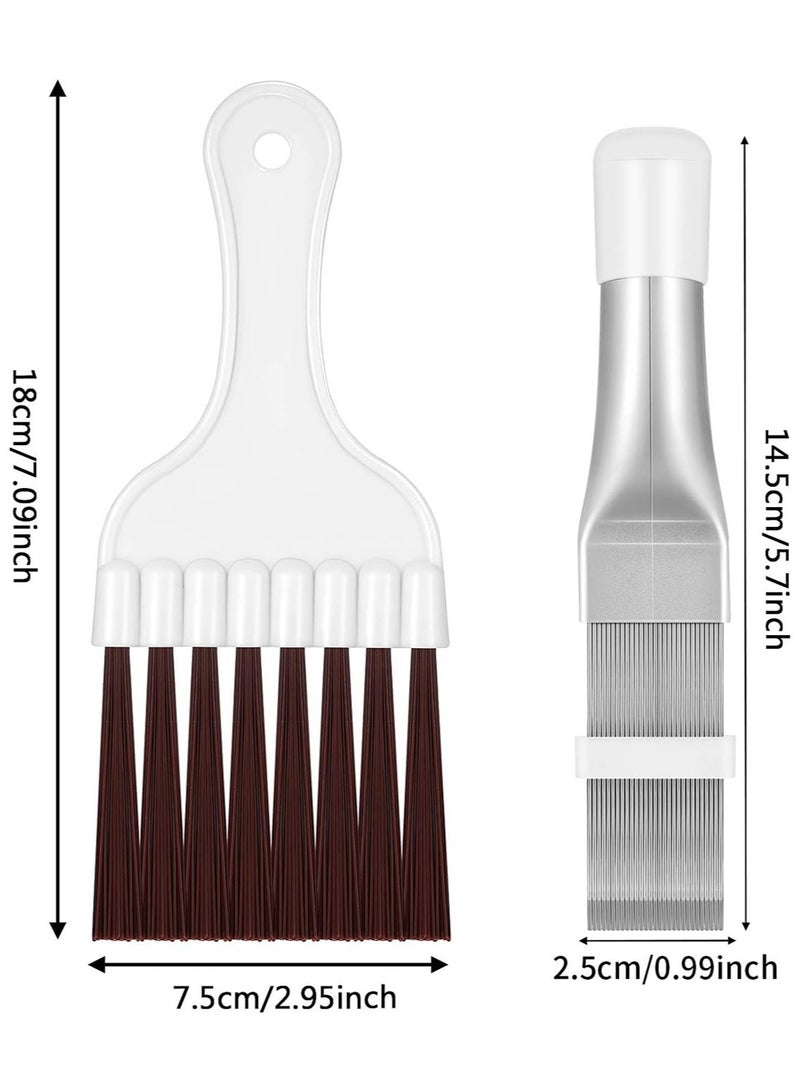 Generic 2 Pieces Air Conditioner Condenser Fin Comb, Fin Cleaning Brush Air Conditioner Coil Cleaner Refrigerator Coil Cleaning Whisk Brush Evaporator Radiator Repair Tool  - Image 4