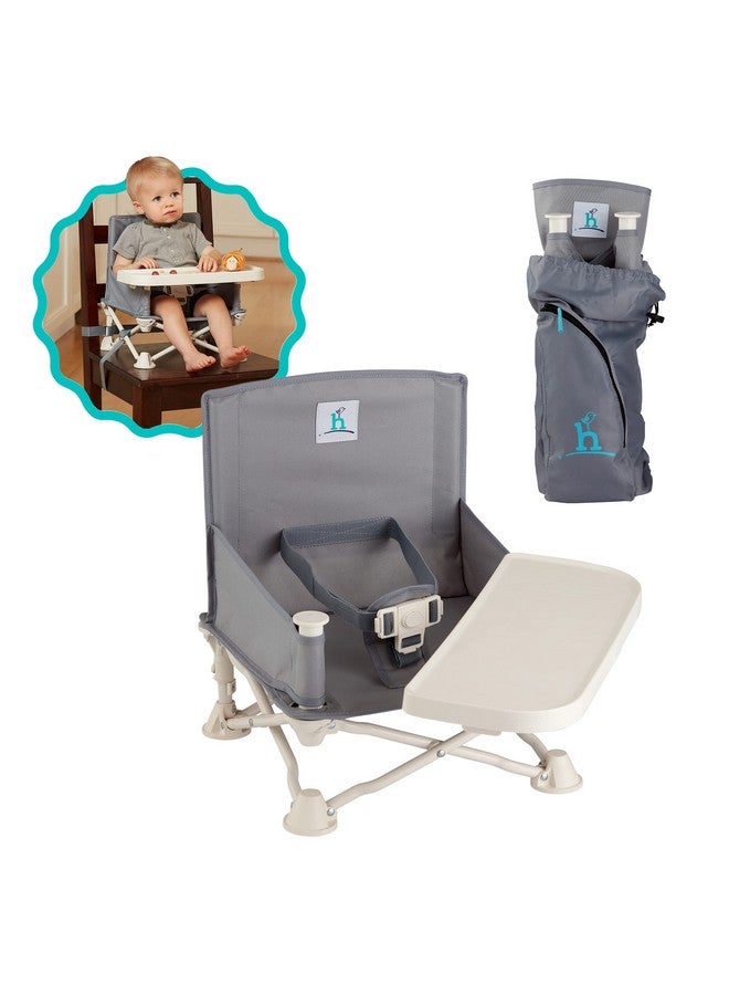 hiccapop Omniboost Travel Booster Seat With Tray For Baby, Dining Table, Camping, Beach, Grandma’S | Folding Portable Tip-Free Design Straps To Kitchen Chairs - Image 1