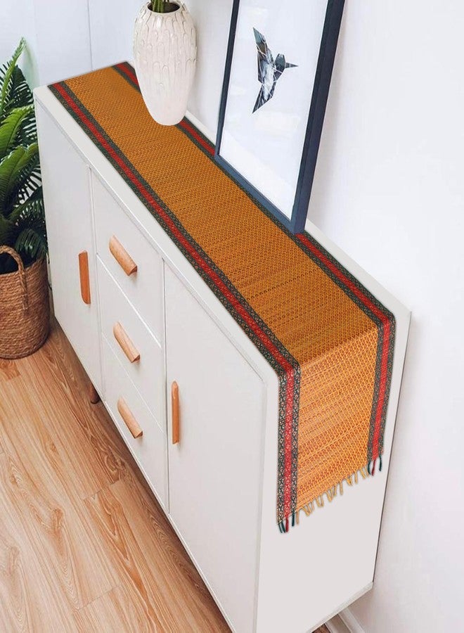 ORRIC Madurkathi Table Runner | Korai Pai Table mat for Dining Table | River Grass Table mat | Rivergrass Eco-Friendly Handmade Runner Size 12x60 Inch 1 Piece (Rust) - Image 1