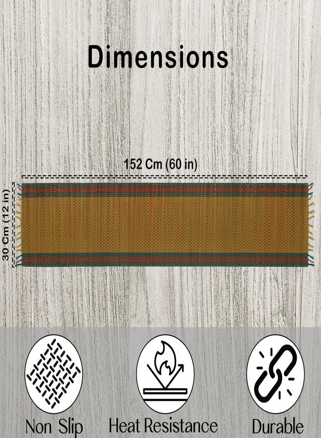 ORRIC Madurkathi Table Runner | Korai Pai Table mat for Dining Table | River Grass Table mat | Rivergrass Eco-Friendly Handmade Runner Size 12x60 Inch 1 Piece (Rust) - Image 5