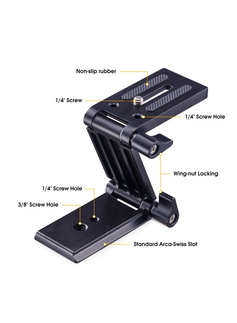 Universal Flex Tilt Head Z Mount Bracket, Tripod Head Quick Release Plate Mounting for Monopod Slider Rail Cage Rig Stabilizer Gimbal for DSLR Camera for Canon, for Nikon, for Sony, for Panasonic - Image 2