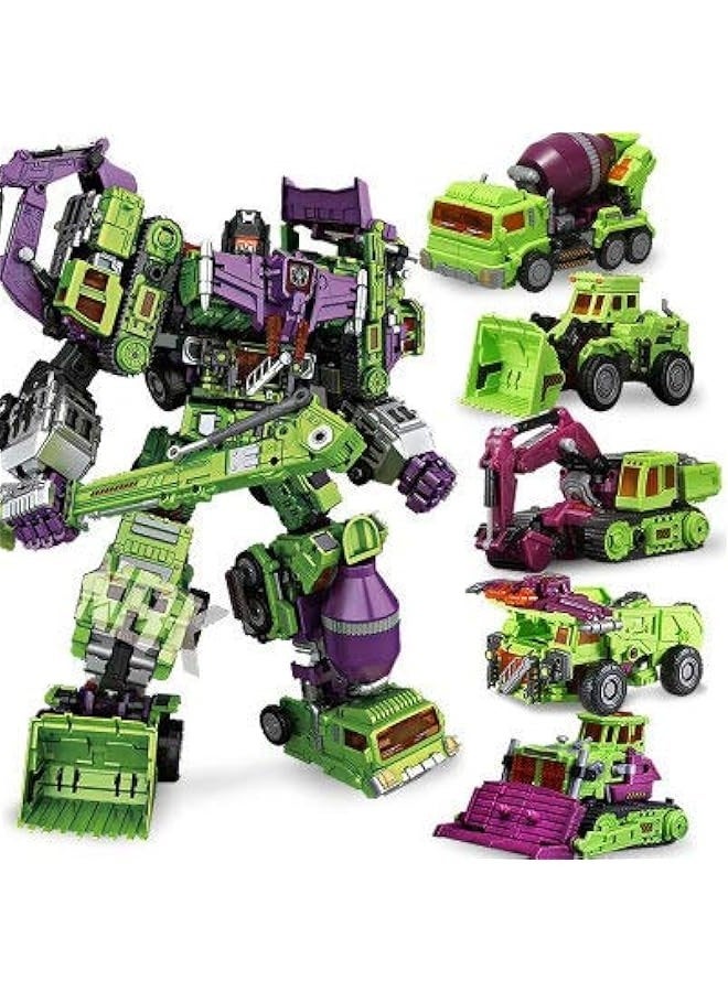 Deformation Oversize Toys Robot Devastator TF Engineering Combiner 6 in 1 Action Figure Car Truck Model(Green Version) - Image 1