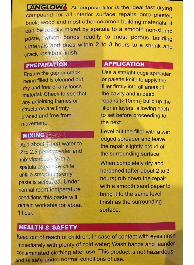 Langlow Crack Filler (1.5Kg, White) - Image 2