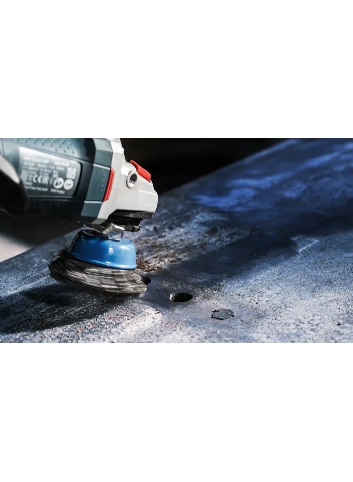 BOSCH Bosch 1608614011 100 mm Crimped Wire Cup Brush – M14 – Heavy-Duty Metal Cleaning & Surface Preparation  - Image 5