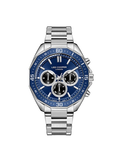 Lee Cooper Men's Watch, Multi Function Display and Metal Strap - LC08021.390, Silver