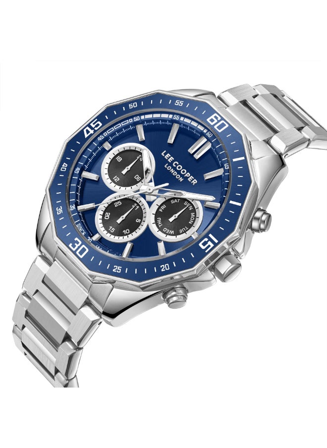 Lee Cooper Lee Cooper Men's Watch, Multi Function Display and Metal Strap - LC08021.390, Silver  - Image 2
