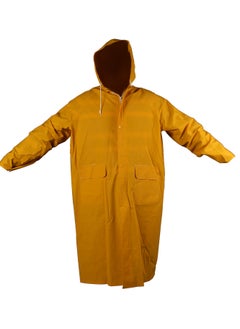 KSEIBI Heavy Duty Raincoat, Yellow, Constructed with PVC, with Head-Cover, for Outdoor Activities, Construction Workers, Farmers, Hooded Rain coat Rainwear for Waterproof Work, Breathable, Rain Jacket Poncho  - Image 1