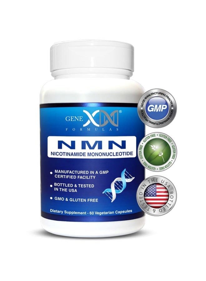 Genex Formulas NMN 250mg - Stabilized Form (60 Capsules), 99% Pure Supplement Capsules for Increased NAD Levels, DNA Repair, & Healthy Aging, GMP Certified - Image 1