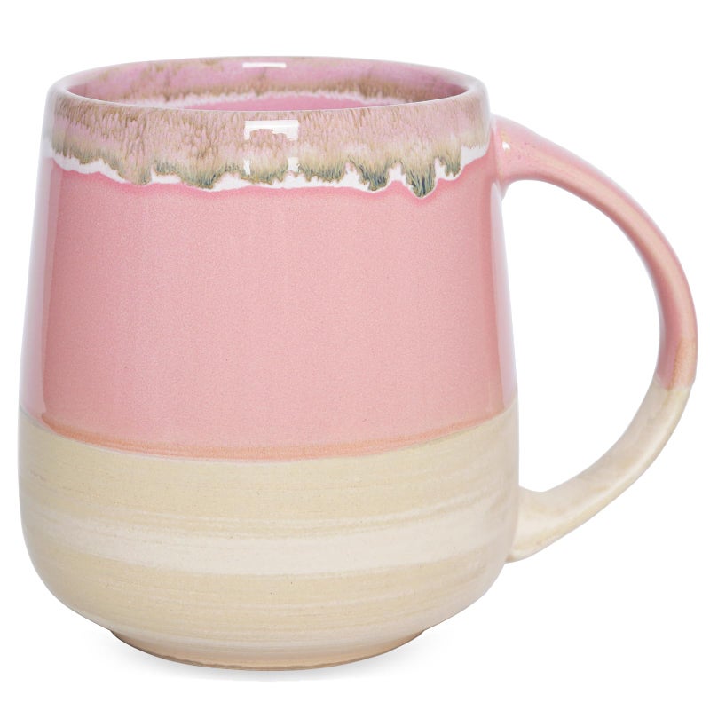Bosmarlin Extra Large Ceramic Coffee Mug 23 Oz Dishwasher and Microwave Safe Oversized Big Tea Cup Reactive Glaze Pink