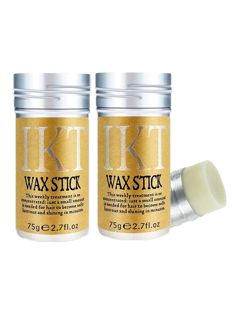 IKT 2PCS Hair Wax Stick Gel Cream Non-Greasy Style Hair Wax Stick For Men Women Broken Hair Artifact  - Image 1