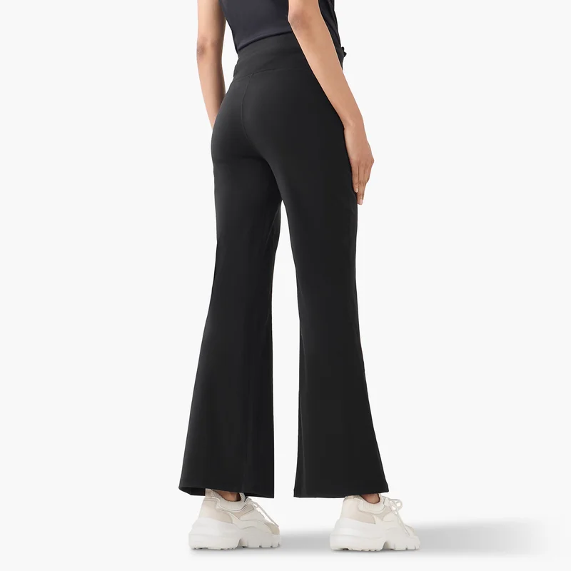 ADOT by Splash Wide Leg Pants with Elasticated Waistband and Pockets