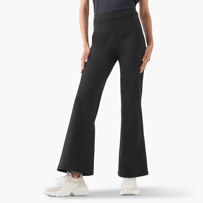 ADOT Wide Leg Pants with Elasticated Waistband and Pockets