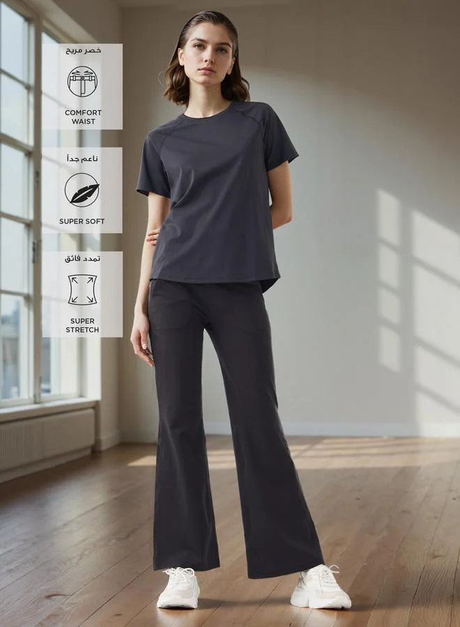 Splash Active  Wide Leg Pants with Elasticated Waistband and Pockets for Women | Best Price UAE