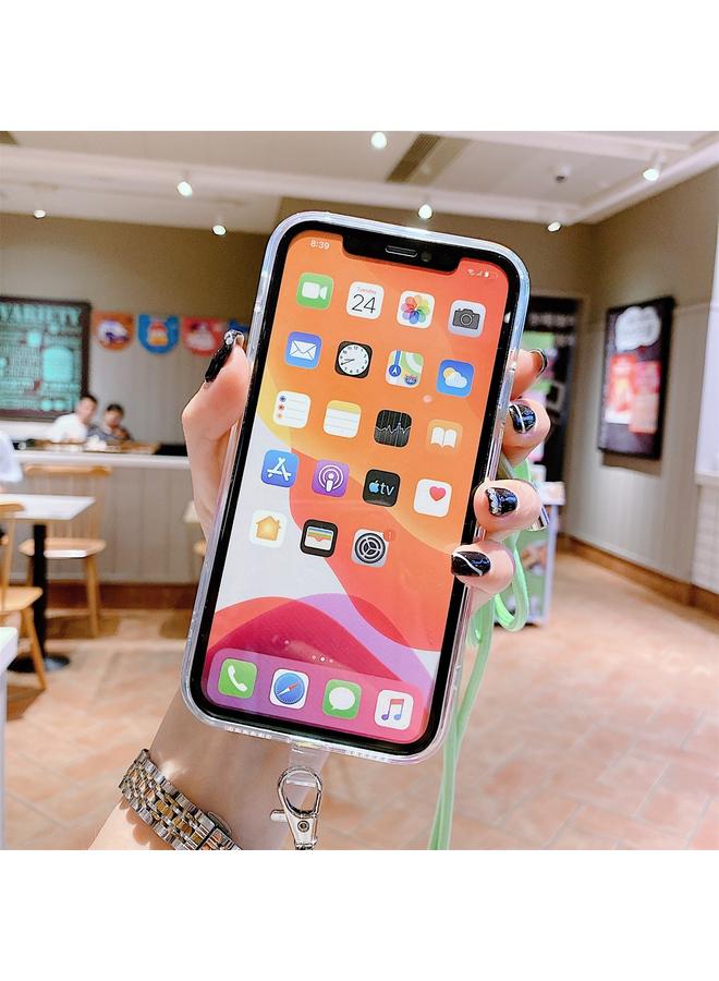اس-توب جراب لهاتف iPhone XS Max مصنوع من مادة TPU بنمط رخامي مجوف ومضاد للصدمات مع حبل لحزام الرقبة - Image 4
