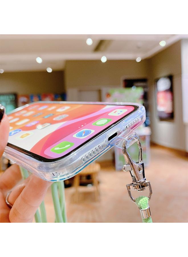 اس-توب جراب لهاتف iPhone XS Max مصنوع من مادة TPU بنمط رخامي مجوف ومضاد للصدمات مع حبل لحزام الرقبة - Image 5