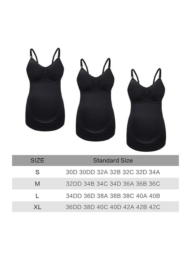 Maternity Nursing Tank Tops,Womens Nursing Maternity Cami Built in Bra Sleep Bra Pack of 3 - Image 2