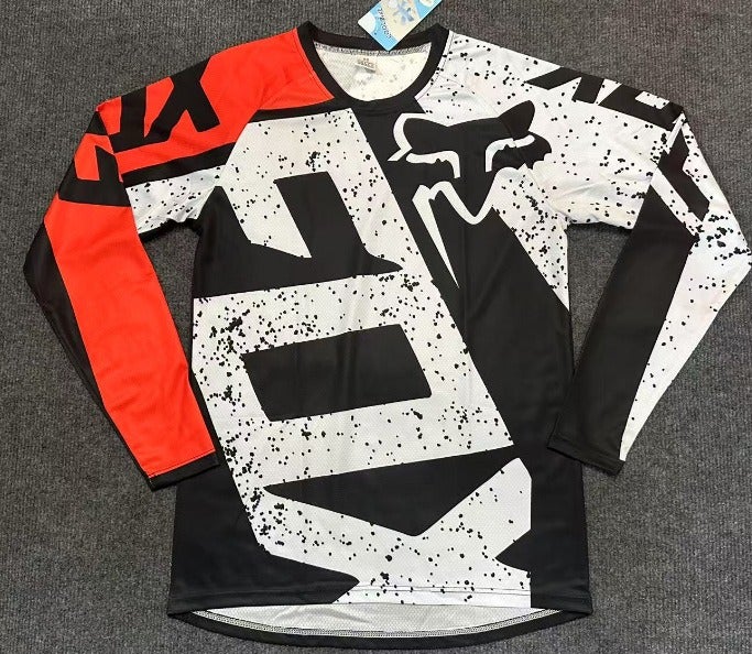 Qi Ta Summer Long Sleeve Mountain Bike Jersey - Breathable Quick-Dry Off-Road Racing Shirt for Men and Women - Image 1