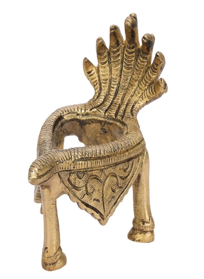 ARTVARKO Brass Shankh Stand Conch Sheshnaag Holder for Home Office Temple Prosperity (LxBxH-12.5x7x8.5 cm) - Image 1