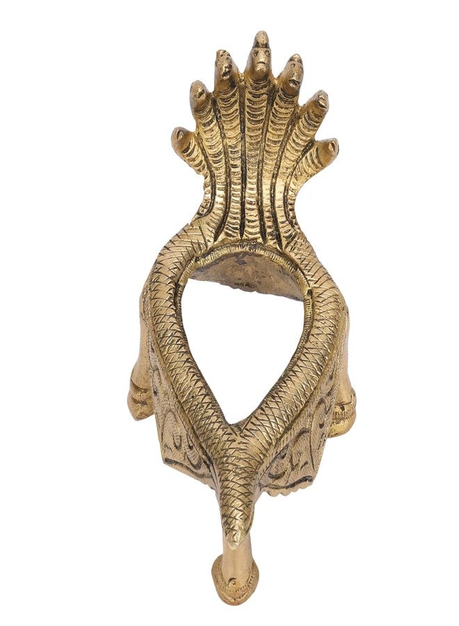 ARTVARKO Brass Shankh Stand Conch Sheshnaag Holder for Home Office Temple Prosperity (LxBxH-12.5x7x8.5 cm) - Image 2