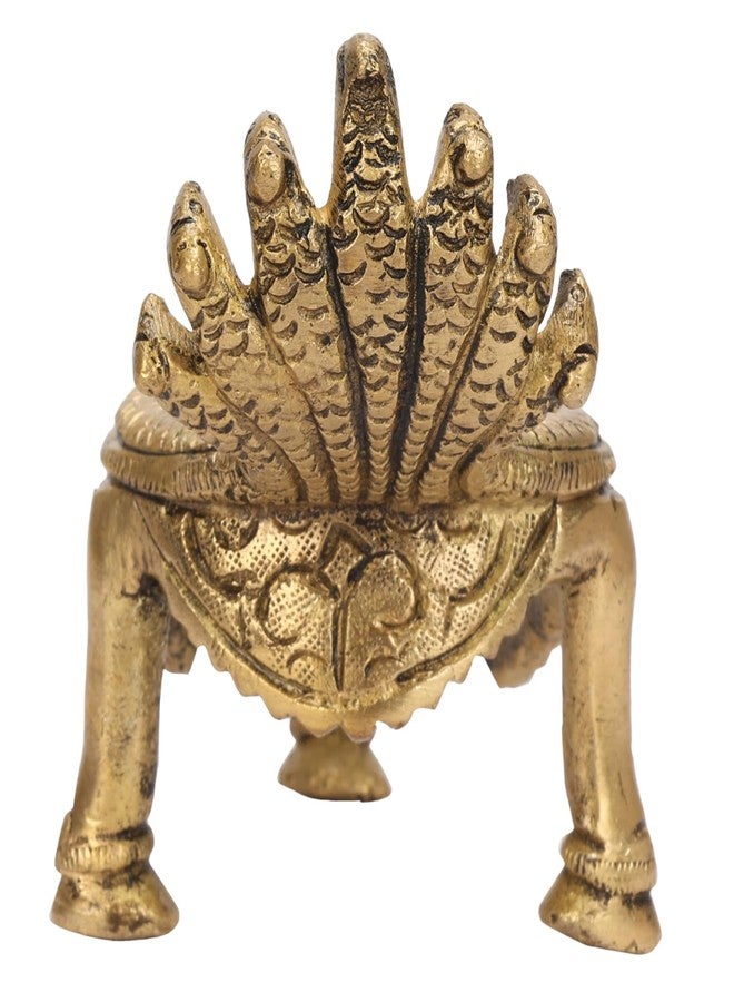 ARTVARKO Brass Shankh Stand Conch Sheshnaag Holder for Home Office Temple Prosperity (LxBxH-12.5x7x8.5 cm) - Image 5