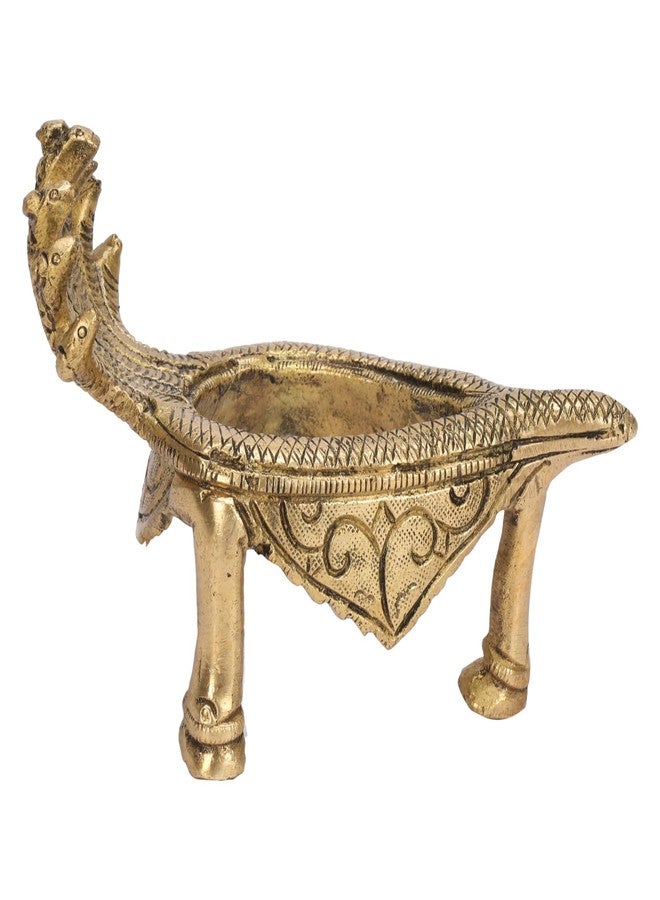 ARTVARKO Brass Shankh Stand Conch Sheshnaag Holder for Home Office Temple Prosperity (LxBxH-12.5x7x8.5 cm) - Image 4