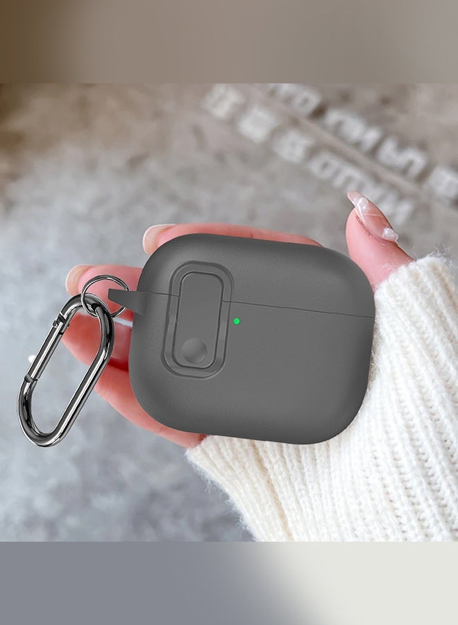 CATANES Leather Case for AirPods Pro 3 - with Secure Snap Lid and Keychain Loop - Grey - Image 5