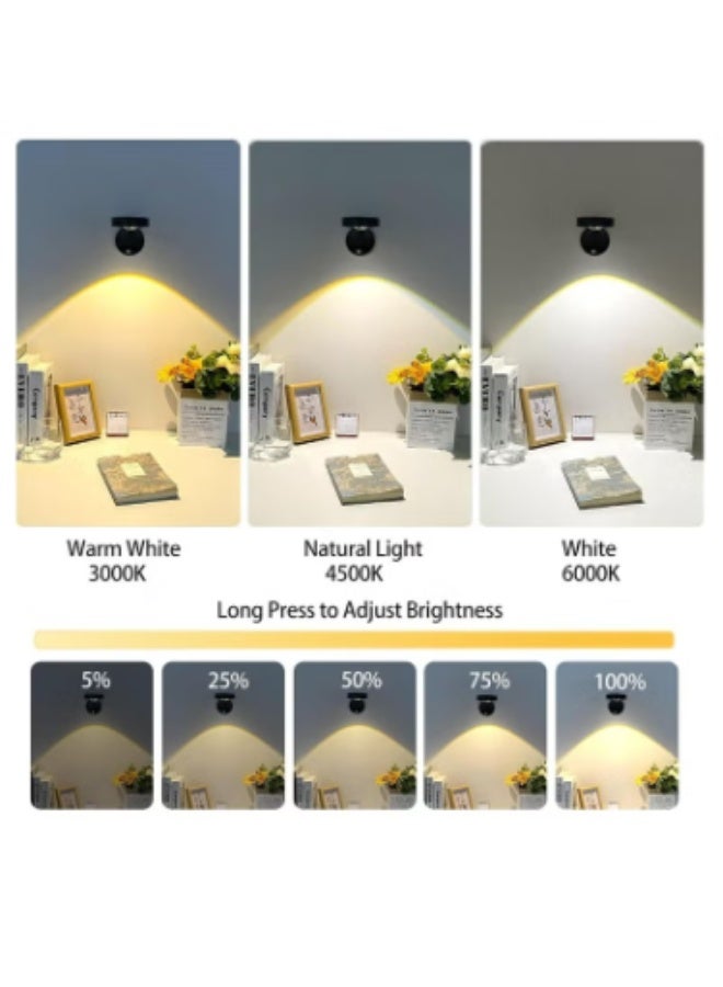 مصباح حائط لاسلكي بمستشعر حركة، مصباح LED قابل للتعتيم، 3 أوضاع إضاءة لغرفة النوم وعرض الأعمال الفنية - Image 2