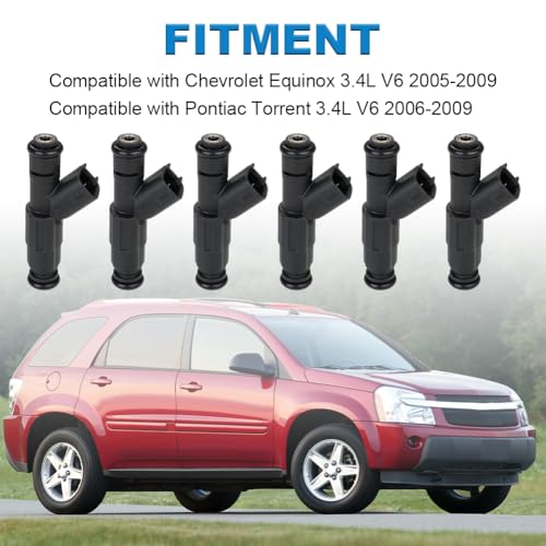 JDMON Fuel Injectors Compatible with Chevrolet Equinox Pontiac Torrent 34L V6 2005 2006 2007 2008 2009 Replacement for 0280156182 FJ704 83211208 89017615 - Image 3