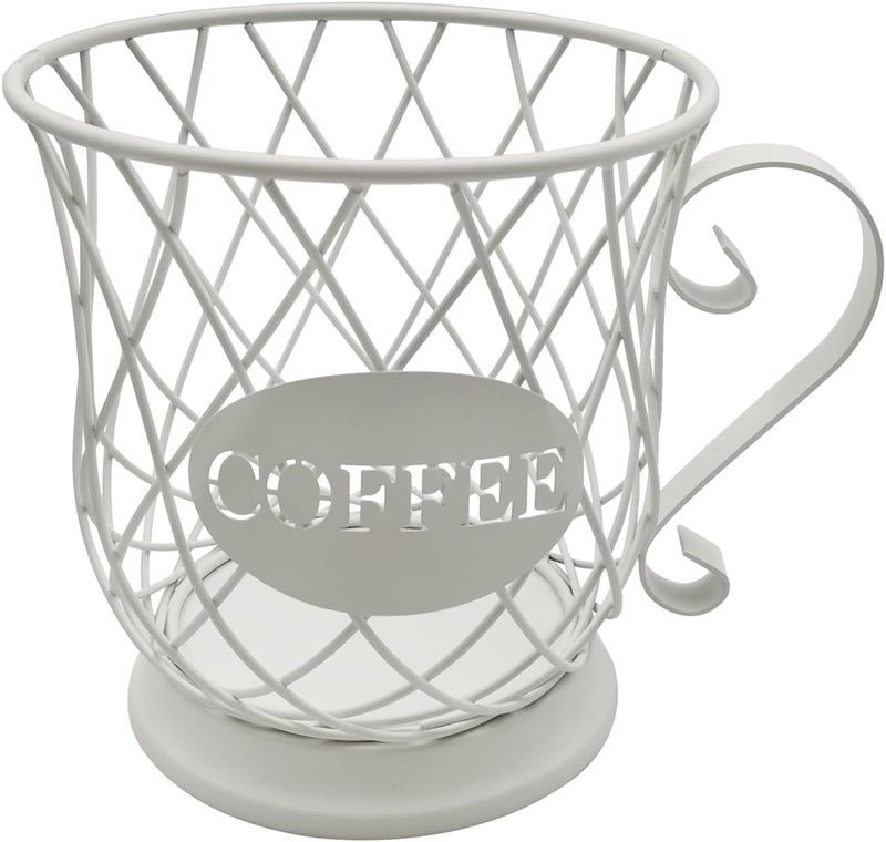 MFBJXC K Cup Organizer, Coffee Pod Storage Basket - Holder for 35 Pods, White - Image 1