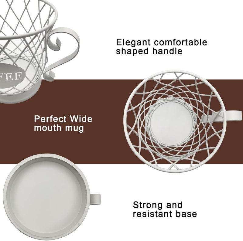 MFBJXC K Cup Organizer, Coffee Pod Storage Basket - Holder for 35 Pods, White - Image 3