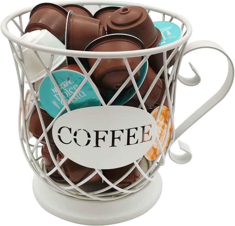 MFBJXC K Cup Organizer, Coffee Pod Storage Basket - Holder for 35 Pods, White - Image 2