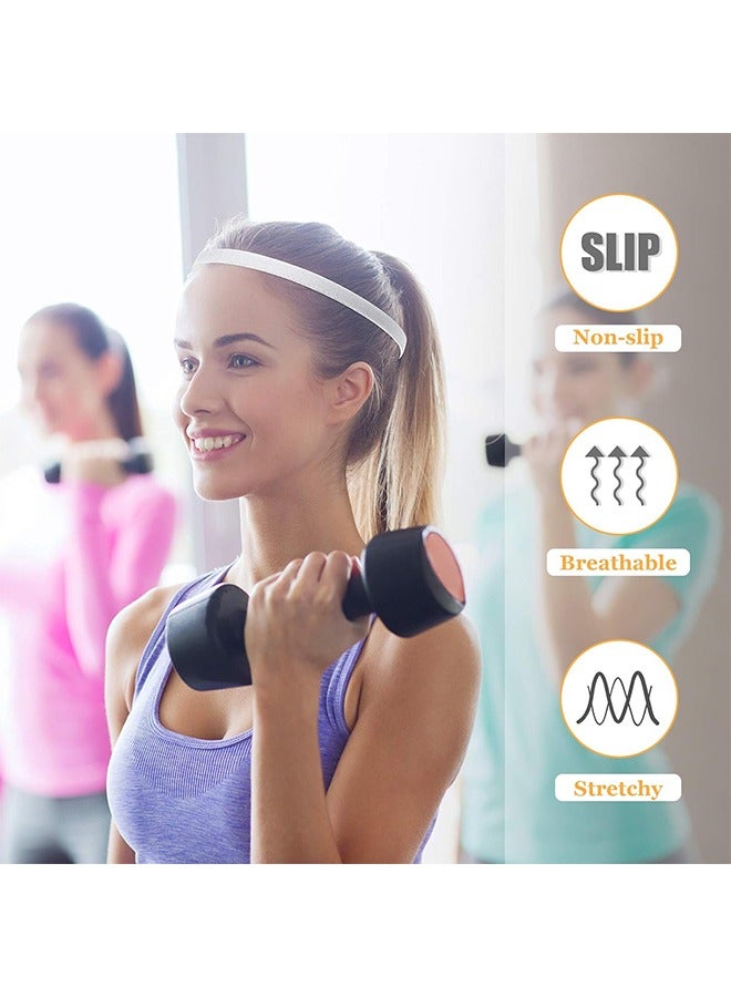 HY 4 Pieces Thin Non-Slip Elastic Sport Headbands, Hair Bands with Non Slip Silicone Grip Exercise Hair Sweatbands for Women Men Boy Girl Football Basketball Soccer Tennis Yoga - Image 5