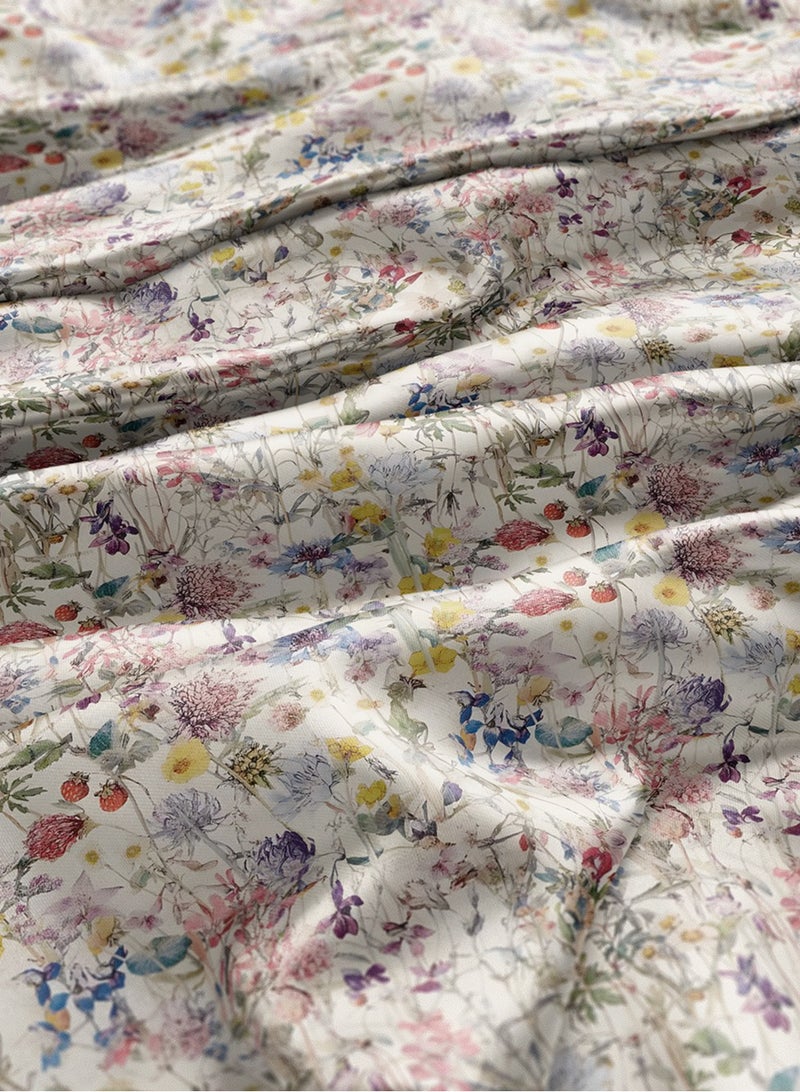 Vellato Al Lail Aramny Silk Fabric By The Yard Floral Design With Pink Purple And Yellow For Jalabiya Makhweer Dressmaking 58 Inches Width - Image 3