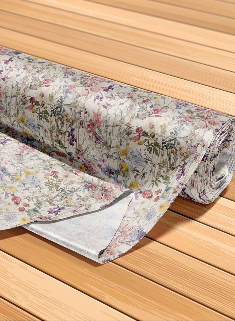 Vellato Al Lail Aramny Silk Fabric By The Yard Floral Design With Pink Purple And Yellow For Jalabiya Makhweer Dressmaking 58 Inches Width - Image 5