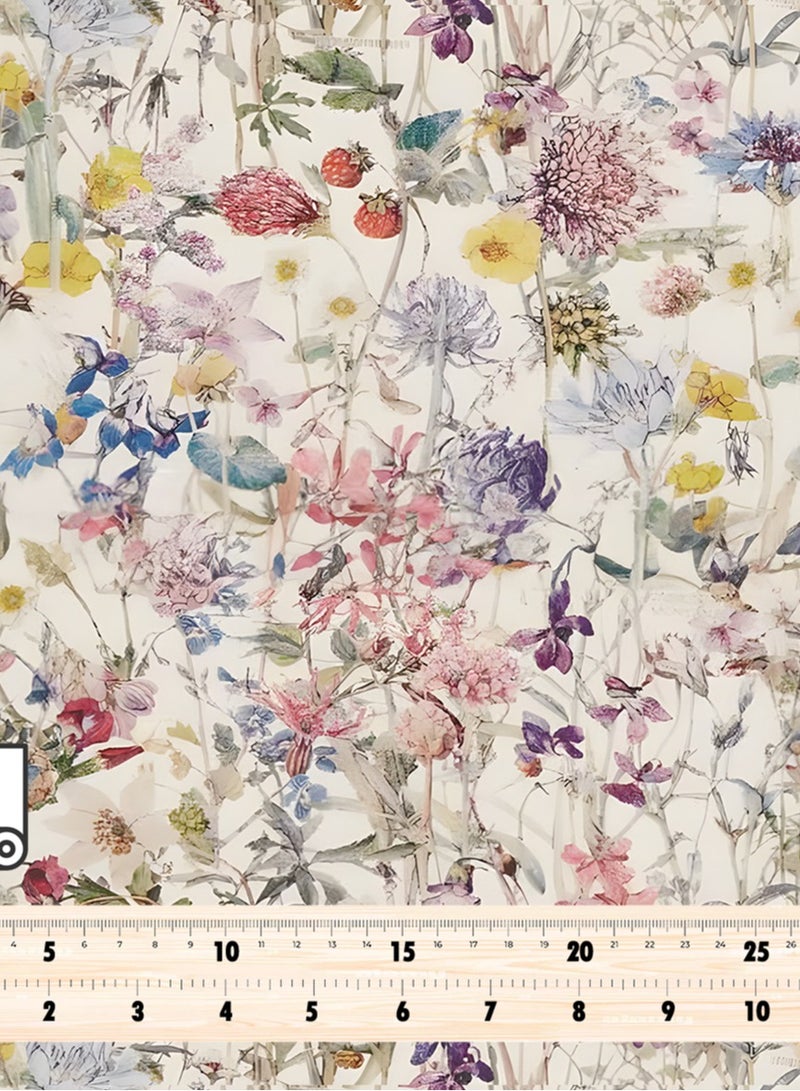 Vellato Al Lail Aramny Silk Fabric By The Yard Floral Design With Pink Purple And Yellow For Jalabiya Makhweer Dressmaking 58 Inches Width - Image 4