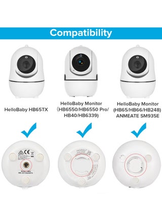 حامل مراقبة الأطفال متوافق مع Hello Baby HB65/HB40/HB6550/HB66/HB6339/HB6550 Pro، ANMEATE SM935E، حامل كاميرا الأطفال بدون أدوات أو تلف في الحائط - view 2