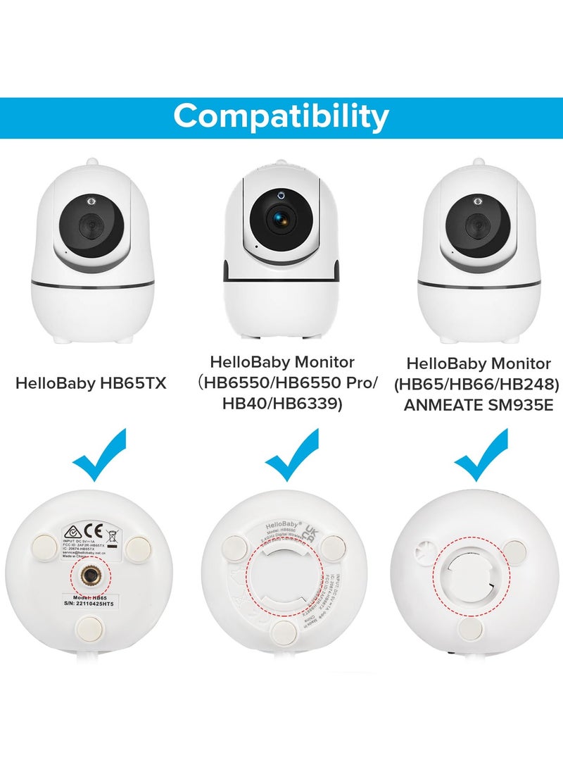 XiuWoo Flexible Baby Monitor Mount Compatible with Hello Baby HB65/HB40/HB6550/HB66/HB6339/HB6550 Pro, ANMEATE SM935E, Baby Camera Mount Without Tools or Wall Damage  - Image 2