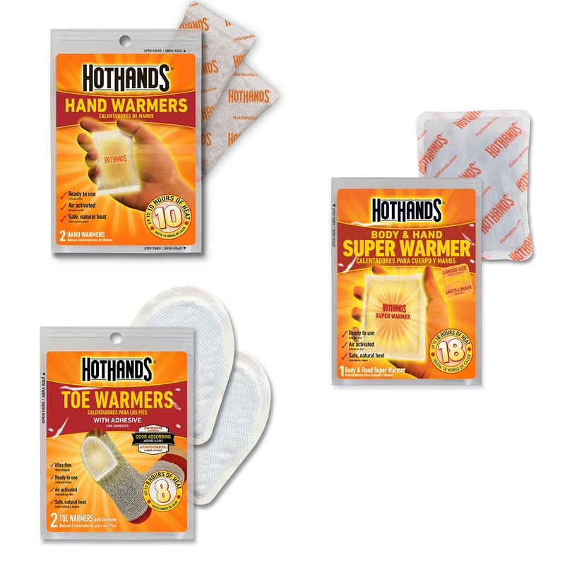 HotHands حزمة متنوعة من سخانات الأقدام واليدين والجسم - سخانات آمنة طبيعية خالية من الرائحة تعمل بالهواء وتدوم طويلاً، بيج - Image 2