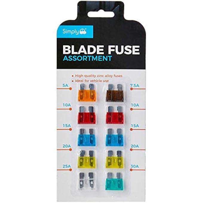 SIMPLY Bf819 Alloy Blade Fuse Assortment Ideal For Vehicle Use 10 Pieces And 7 Types 5A 75A 10A 15A 20A 25A 30A MultiFunction Car Fuse Set Of 10 - Image 1