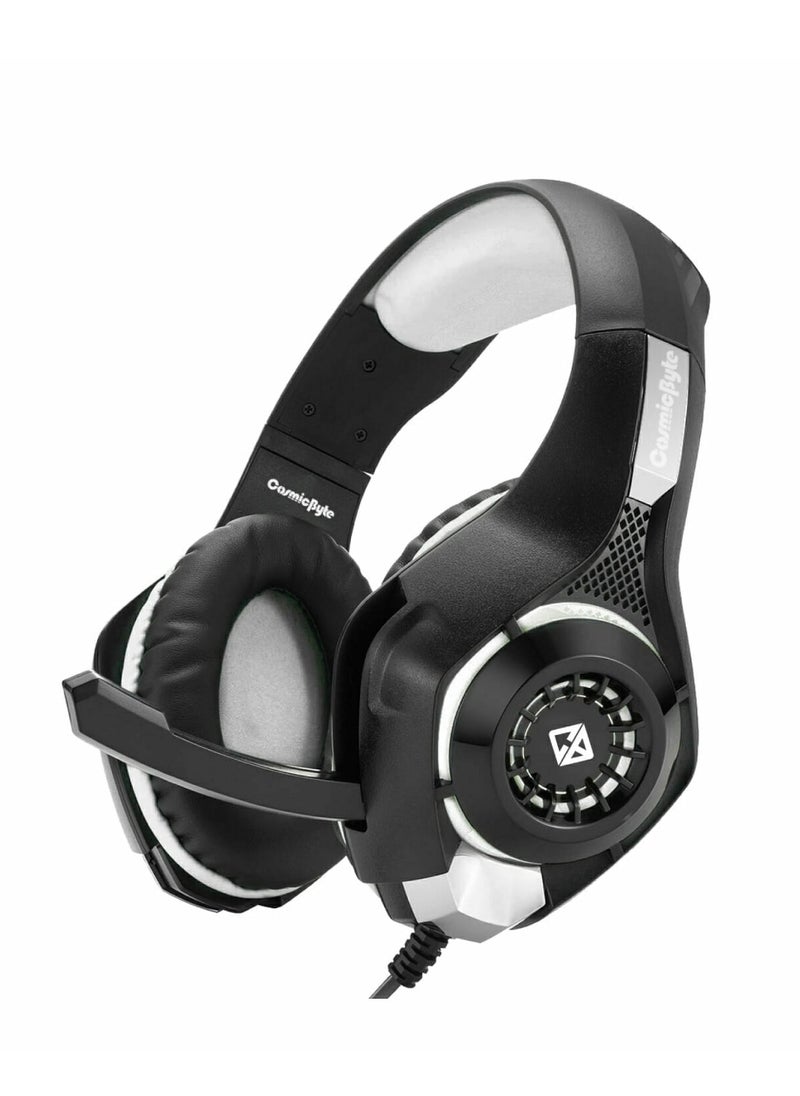 Cosmic Byte GS410 Wired Gaming Headset Over Ear Headphones with Noise Cancelling Mic Compatible with PS5, PS4, Xbox One, PC, Mac, Computer, Laptop (Black)  - Image 1
