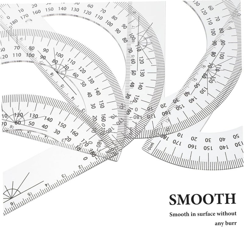 NUOBESTY 5Pcs Plastic Protractor Degrees Geometry Tool for Accurate Angle Measurement Drafting Drawing and Technical Illustration - Image 5